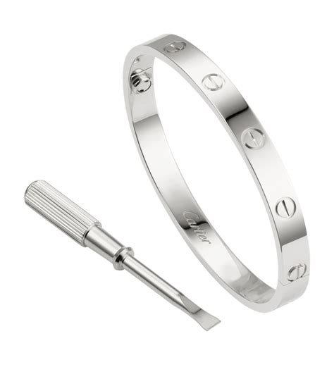 white gold love bracelet cartier|cartier love bracelet real gold.